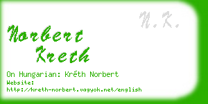 norbert kreth business card
